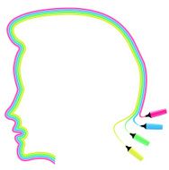 Vector format of woman silhouette made by fluorescent markers