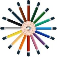 colored pencils in a circle N3