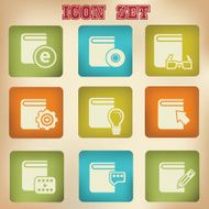 Library books vintage icons vector