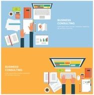 Concepts for web banners and promotions Flat design concepts business consulting N3