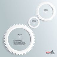 Gears Infographic options template on grey background