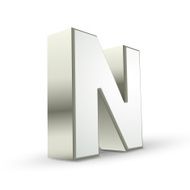 3d alphabet silver N N2