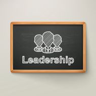 leadership on blackboard in wooden frame