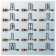 Alphabets Character Letter Electric Wire Line
