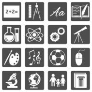 Vector Set of School Subjects Icons N15