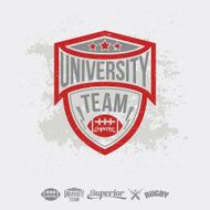 Rugby emblem university team and design elements N2