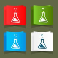 Set icons chemical experiments blue background eps N3