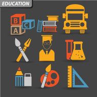 Education Icons set 1 vector