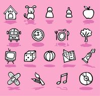 Family home kids icons N2