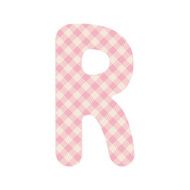 Pink squares pattern alphabet R