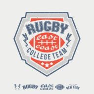 College east coast rugby team emblem and icons