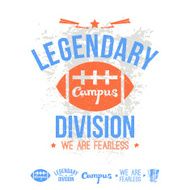Legendary division rugby emblem and icons
