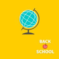World globe Back to school Flat design style N2