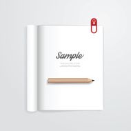 book open with pencil vector magazine template