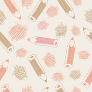 Seamless pattern with pencils N2