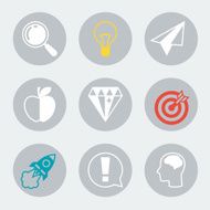 Idea concept icons in flat design style