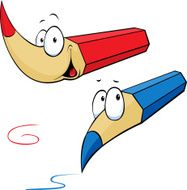 funny colored pencils cartoon