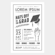 Vintage graduation party invitation card N2