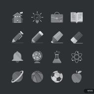 Education and School Flat Style icons set