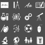 Vector Set of School Subjects Icons N16