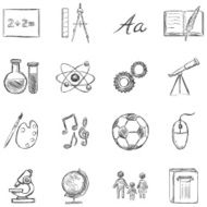 Vector Set of School Subjects Icons N17