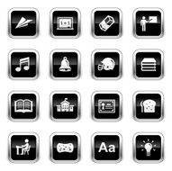 Supergloss Black Icons - School &amp; Education