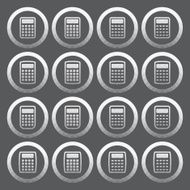 Vector of transparent icon calculator set N2