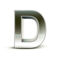 3d silver steel letter D