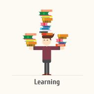 Happy Learning Knowledge vector illustration N2