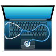 Laptop with Stethoscope