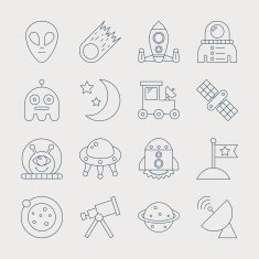 space line icon set N5