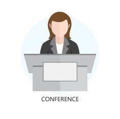 Conference Icon Flat Design Concept N2
