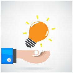 Creative light bulb Idea concept with businessman hand