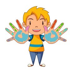 Kid fingers painted hands N2