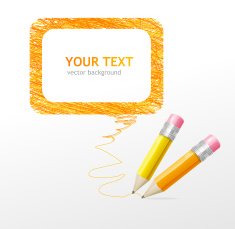 Pencil speech bubble