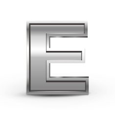3d metal letter E N2
