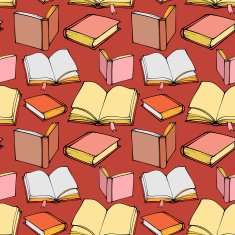Seamless pattern with decorative books N3