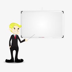 Businessman and whiteboard