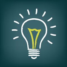 Chalk hand-drawn idea light bulb icon on gradient background