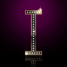 3d elegant diamond letter I