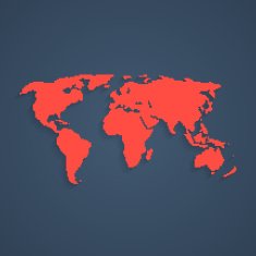 red pixel art world map