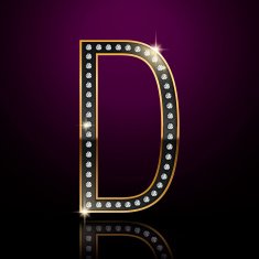 3d elegant diamond letter D