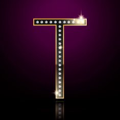3d elegant diamond letter T