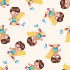 student cartoon seamless pattern background N105