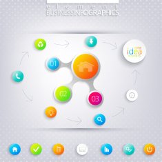 Modern infographic network template with place for your text N3