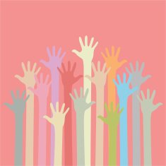Soft colored hands up N2