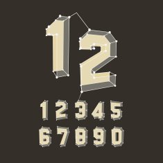 3D number icons Vector set N5