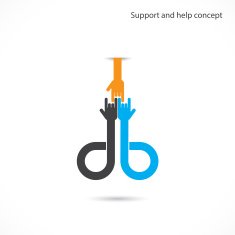 Support and help concept teamwork hands concept