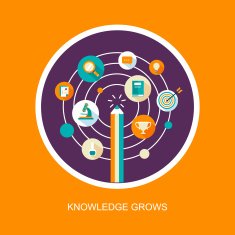 knowledge grows concept in falt design