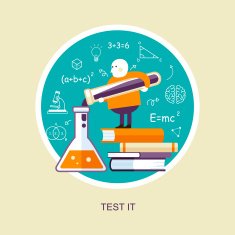 test it concept in flat design